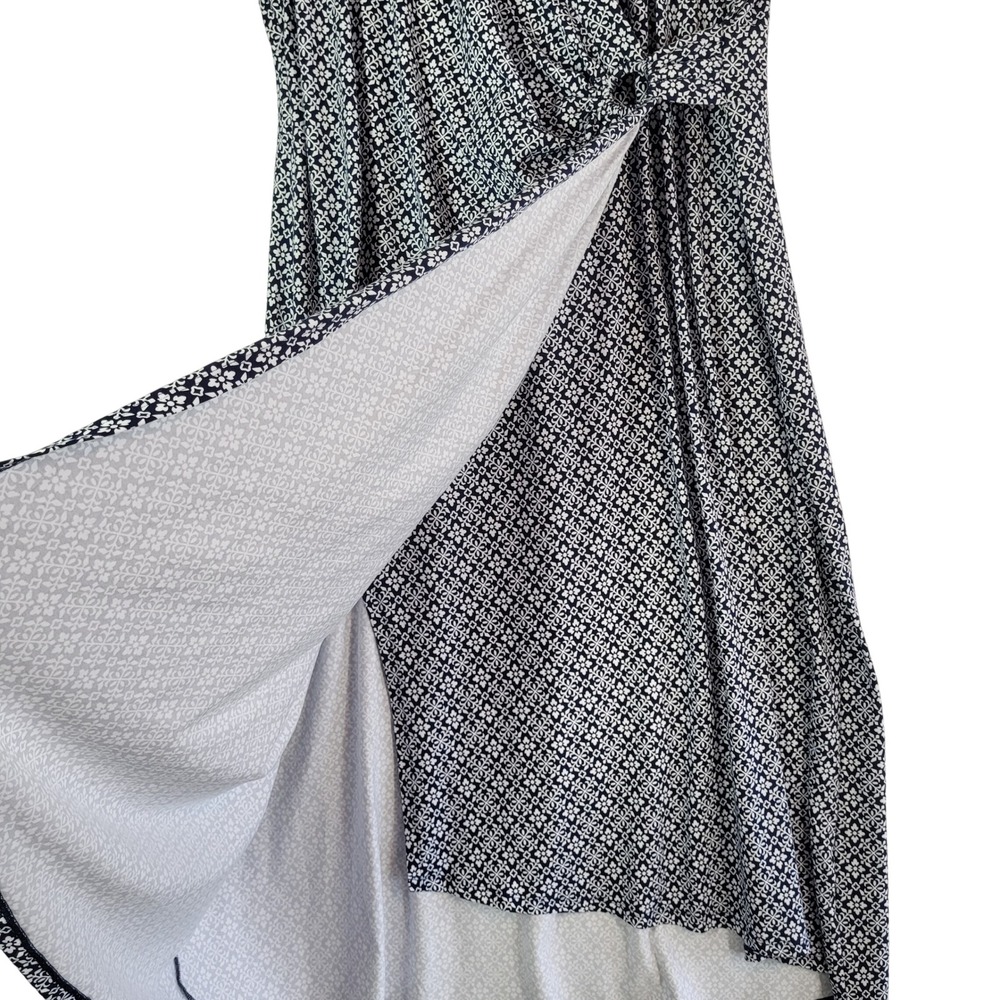 Lands' End Womens 2X Navy White Floral Faux Wrap Maxi Dress Tencel Modal NWT‎ - Picture 7 of 16